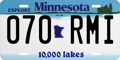 MN license plate 070RMI
