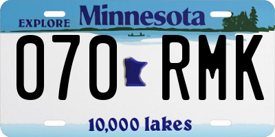 MN license plate 070RMK