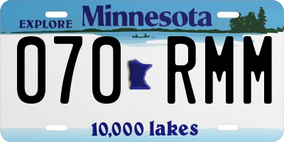 MN license plate 070RMM