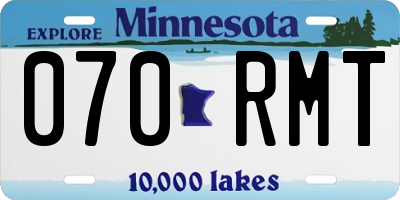 MN license plate 070RMT
