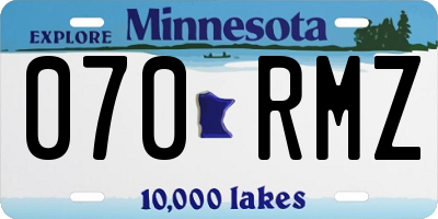 MN license plate 070RMZ