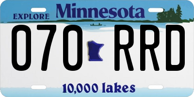 MN license plate 070RRD