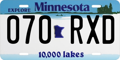 MN license plate 070RXD