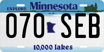 MN license plate 070SEB