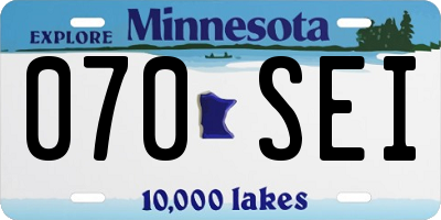 MN license plate 070SEI