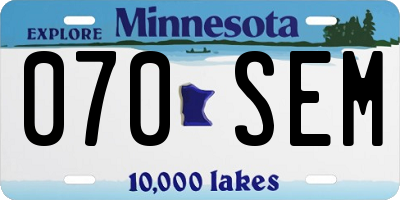 MN license plate 070SEM