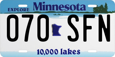 MN license plate 070SFN