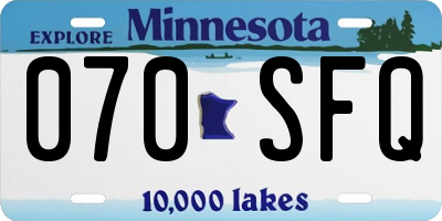 MN license plate 070SFQ