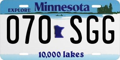 MN license plate 070SGG