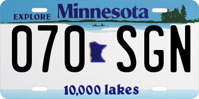 MN license plate 070SGN