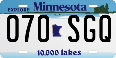 MN license plate 070SGQ