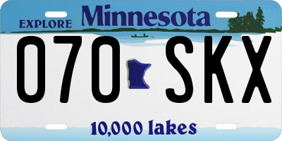 MN license plate 070SKX