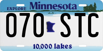 MN license plate 070STC