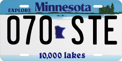 MN license plate 070STE