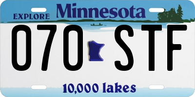 MN license plate 070STF