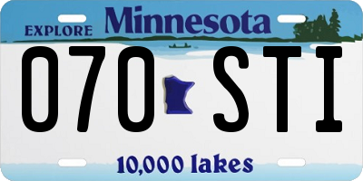 MN license plate 070STI