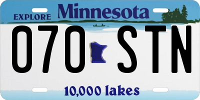 MN license plate 070STN