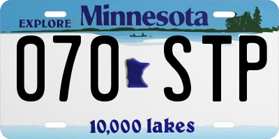 MN license plate 070STP