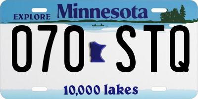 MN license plate 070STQ