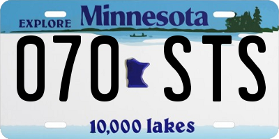 MN license plate 070STS
