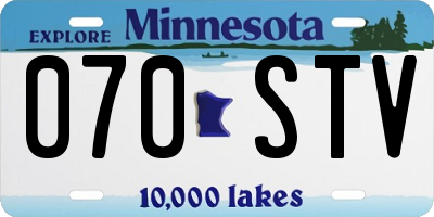MN license plate 070STV