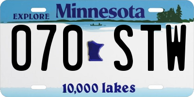 MN license plate 070STW