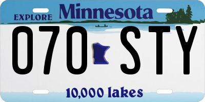 MN license plate 070STY