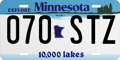MN license plate 070STZ