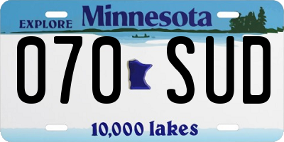 MN license plate 070SUD