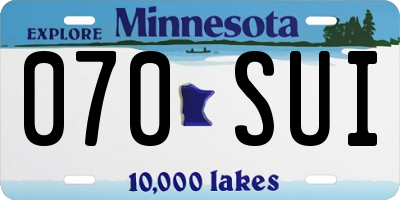 MN license plate 070SUI