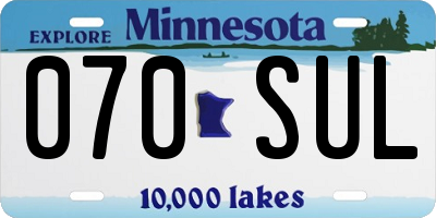 MN license plate 070SUL