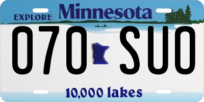 MN license plate 070SUO