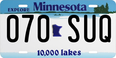 MN license plate 070SUQ