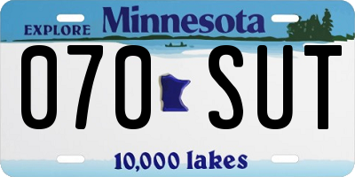 MN license plate 070SUT