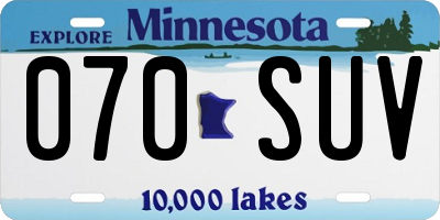 MN license plate 070SUV
