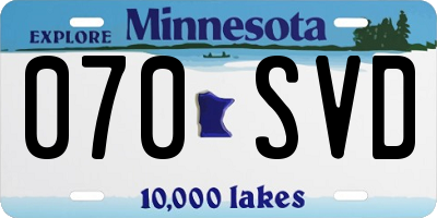 MN license plate 070SVD