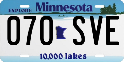 MN license plate 070SVE