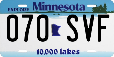 MN license plate 070SVF
