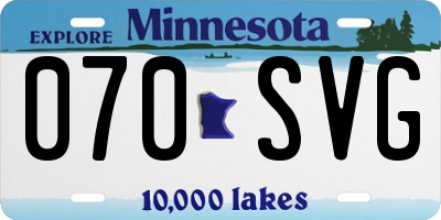 MN license plate 070SVG
