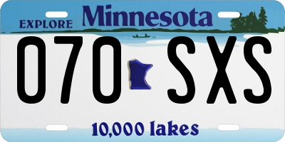 MN license plate 070SXS