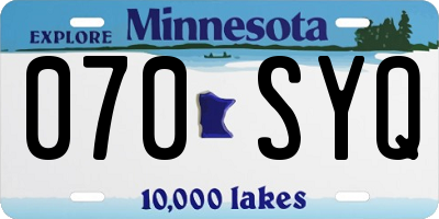 MN license plate 070SYQ