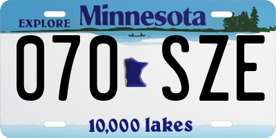 MN license plate 070SZE