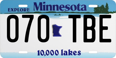 MN license plate 070TBE