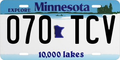MN license plate 070TCV