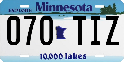 MN license plate 070TIZ