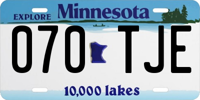 MN license plate 070TJE