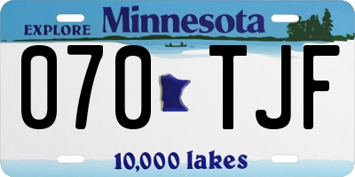 MN license plate 070TJF