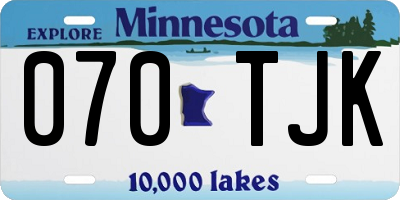 MN license plate 070TJK