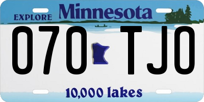 MN license plate 070TJO