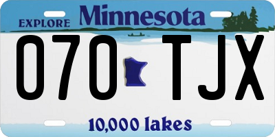 MN license plate 070TJX
